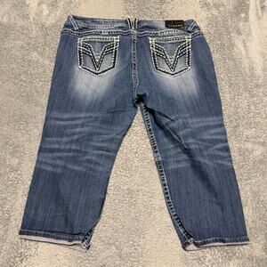 Vigoss Jeans Womens 22 (41x20) Chelsea Capri Contrast Stitch Western Plus